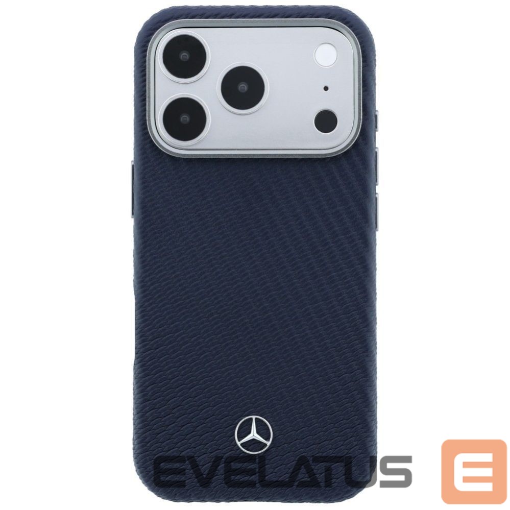Other goods Mercedes-Benz Mercedes Leather Semi Wrap Wood Effect MagSafe Case for iPhone 17 Pro - Navy Blue
