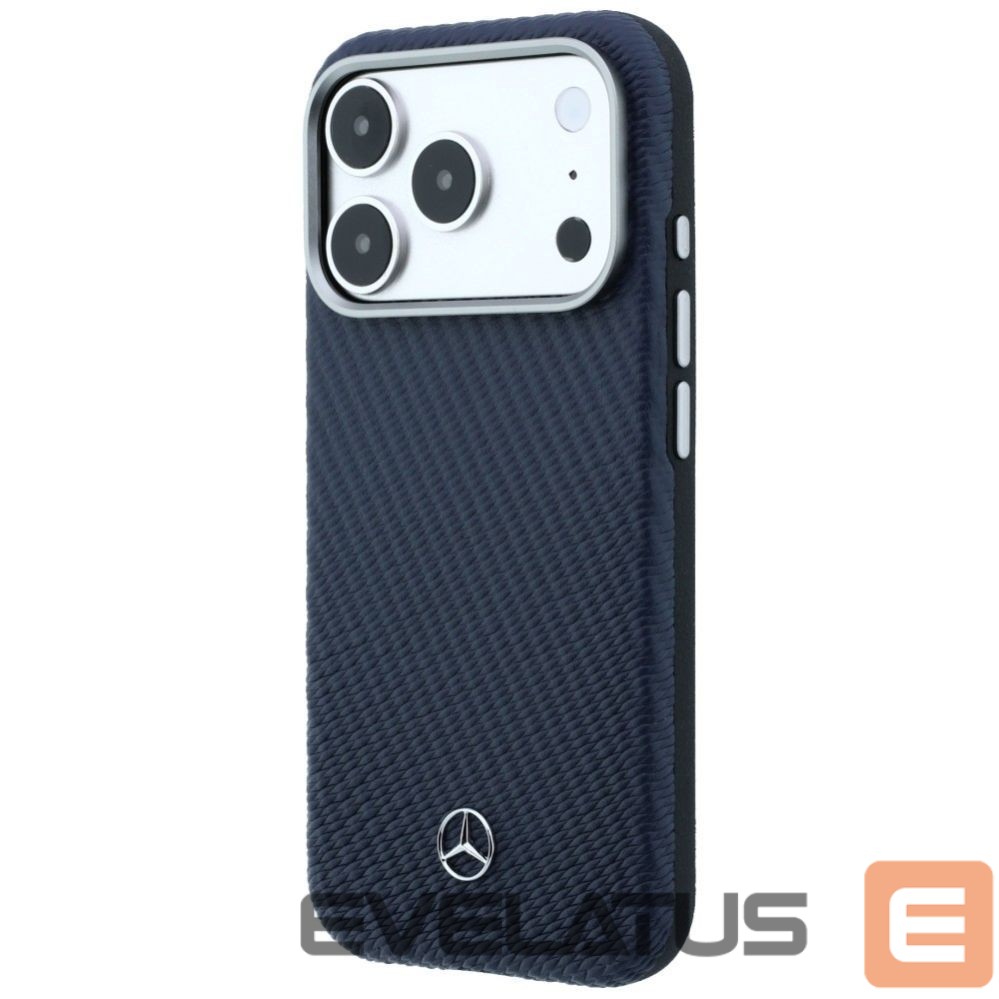 Other goods Mercedes-Benz Mercedes Leather Semi Wrap Wood Effect MagSafe Case for iPhone 17 Pro - Navy Blue