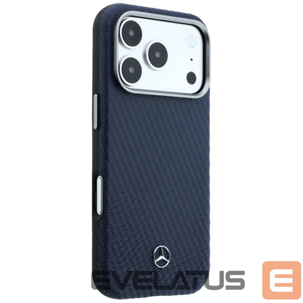 Other goods Mercedes-Benz Mercedes Leather Semi Wrap Wood Effect MagSafe Case for iPhone 17 Pro - Navy Blue