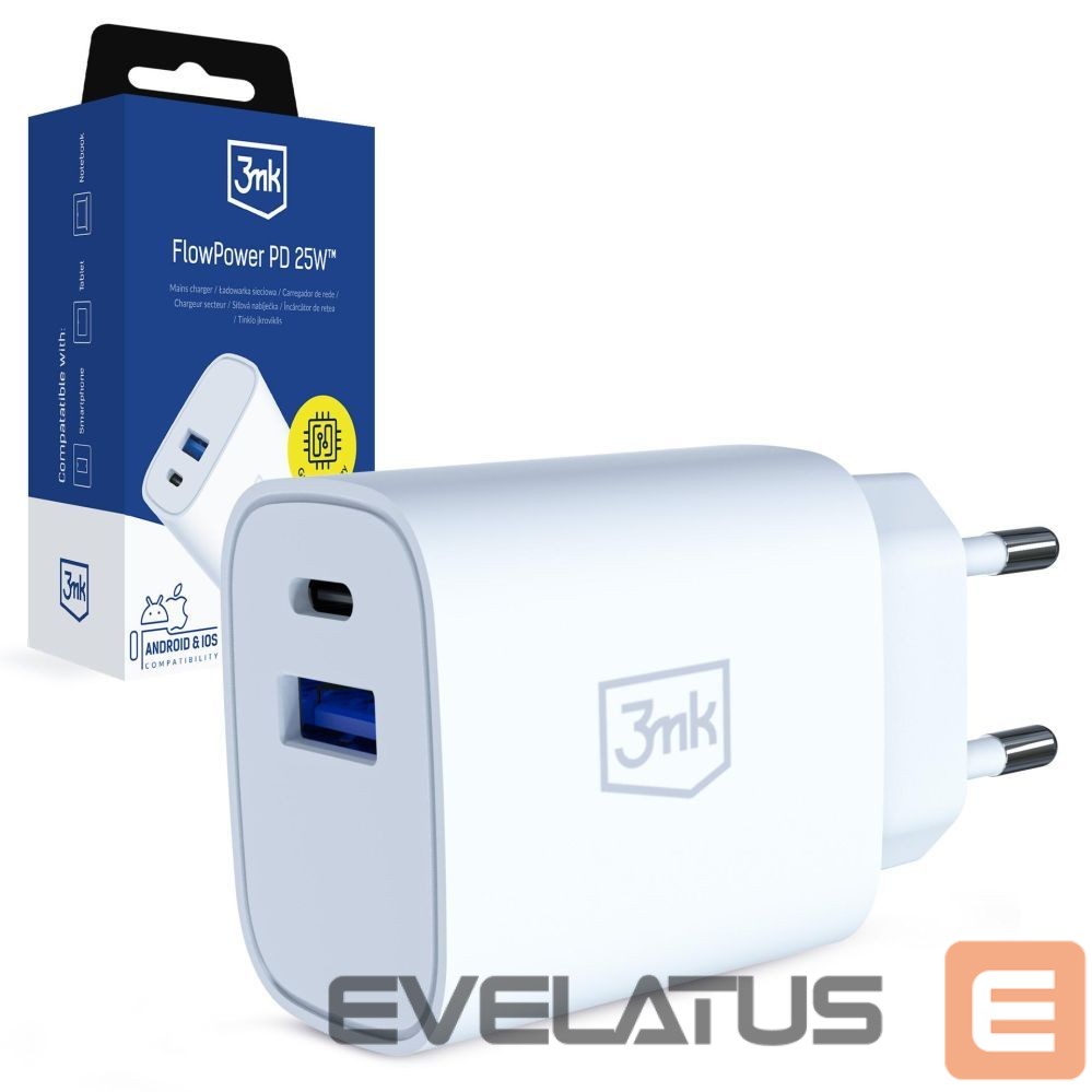 Other goods 3MK 3mk FlowPower 25W 1A1C PD QC4+ Wall Charger - White