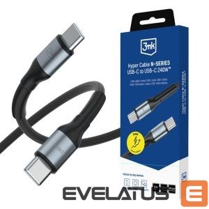 Cable 3MK  3mk Hyper Cable N-SERIES USB-C / USB-C 3m PD 3.0 QC 3.0 48V / 5A 240W - black 