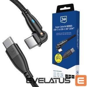 Other goods 3MK  3mk Hyper Cable N-SERIES USB-C / USB-C 1m PD 3.0 QC 3.0 20V / 5A 100W - black 
