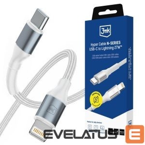 Other goods 3MK  3mk Hyper Cable N-SERIES USB-C / Lightning 1m PD 3.0 9V / 3A 27W - white 