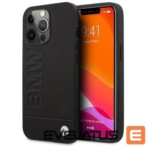 Back panel cover BMW  Etui BMW BMHMP14LSLLBK iPhone 14 Pro 6,1" czarny/black hardcase Signature Logo Imprint Magsafe 