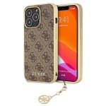 Back panel cover Guess  Guess GUHCP13LGF4GBR iPhone 13 Pro / 13 6.1 "brown / brown hardcase 4G Charms Collection 