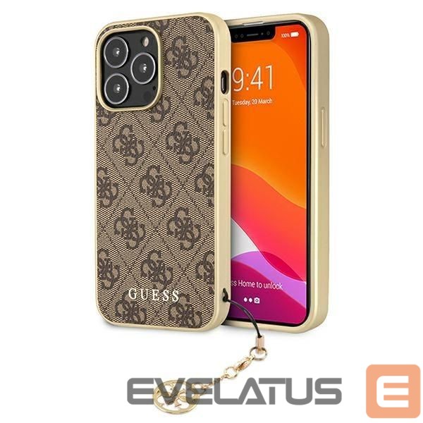 Back panel cover Guess Guess GUHCP13LGF4GBR iPhone 13 Pro / 13 6.1 "brown / brown hardcase 4G Charms Collection
