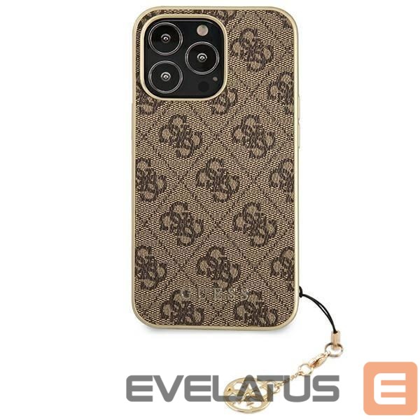 Back panel cover Guess Guess GUHCP13LGF4GBR iPhone 13 Pro / 13 6.1 "brown / brown hardcase 4G Charms Collection