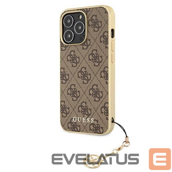 Back panel cover Guess Guess GUHCP13LGF4GBR iPhone 13 Pro / 13 6.1 "brown / brown hardcase 4G Charms Collection