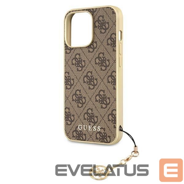 Back panel cover Guess Guess GUHCP13LGF4GBR iPhone 13 Pro / 13 6.1 "brown / brown hardcase 4G Charms Collection