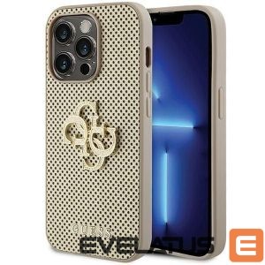 Back panel cover Guess  Guess Perforated 4G Glitter case for iPhone 15 Pro - gold 