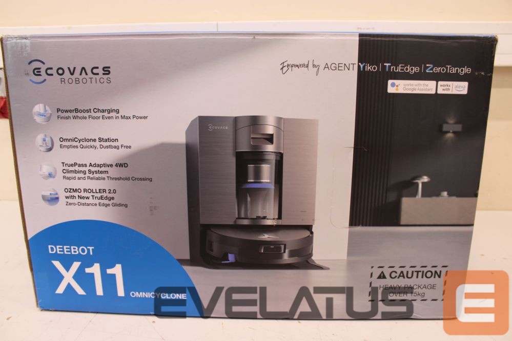 Vacuum cleaner Ecovacs SALE OUT. DEEBOT X11 OMNICYCLONE EU Vacuum & mop, Wet&Dry,with new bagless All-in-One OmniCyclone station, Black (with brown shimmer | Robot Vacuum Cleaner with New Bagless All-in-One OmniCyclone Station | DEEBOT X11 OMNICYCLONE EU | Wet&Dry | 6400 mAh | 19500 Pa | Black | DEMO