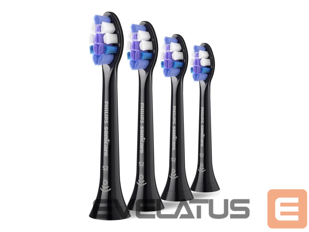 Toothbrush Philips HX6054/88 Sonicare Sensitive | Replacement brush heads | Heads | For adults | Number of brush heads included 4 | Black