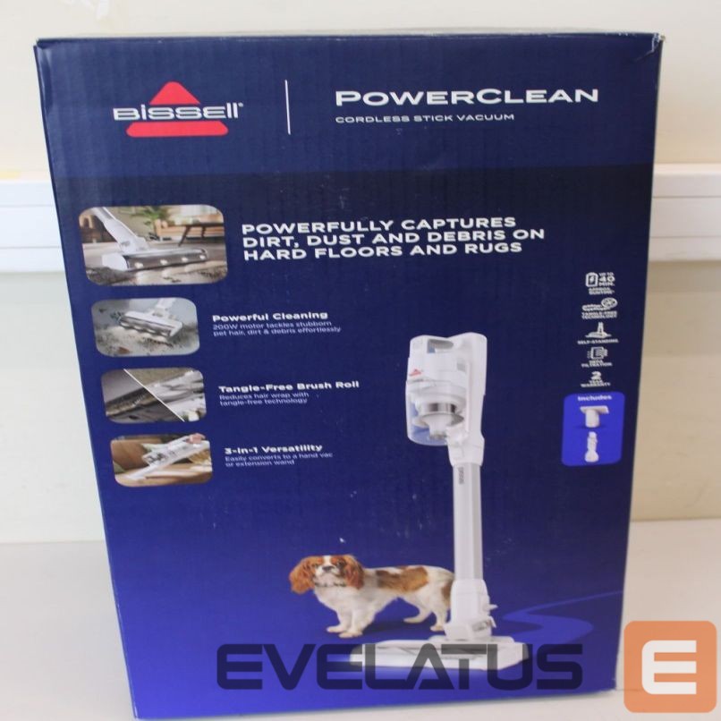 Vacuum cleaner Bissell SALE OUT. Stick Vacuum | PowerClean | Cordless operating | 200 W | Operating time (max) 40 min | Warm White/Gray/Sparkling Silver | Warranty 24 month(s) | USED, DIRTY, SCRATCHES, MISSING INNER PACKAGING
