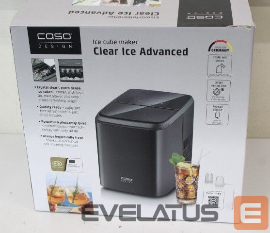 Other small household appliances Caso SALE OUT. Ice Cube Maker | Clear Ice Advanced | Power 130 W | Capacity 1.5 L | Matt Black | UNPACKED, SMALL SCRATCHED ON TOP, MISSING INNER PACKAGING