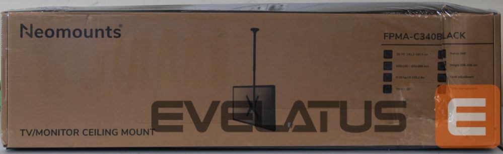 TV bracket NEOMOUNTS SALE OUT. FPMA-C340BLACK Monitor/TV mount ceiling 32-75" - h 106-156 cm | Ceiling mount | FPMA-C340BLACK Monitor/TV mount ceiling screen | Adjustable Height, Rotate, Tilt, Swivel | 32-75 " | Maximum weight (capacity) 50 kg | DAMAGED PACKAGING