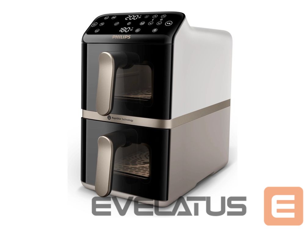 Table grill Philips Airfryer, Dual Basket | NA462/80 4000 Series | Capacity 10 L | Power 2750 W | RapidAir | Silk White/Beige