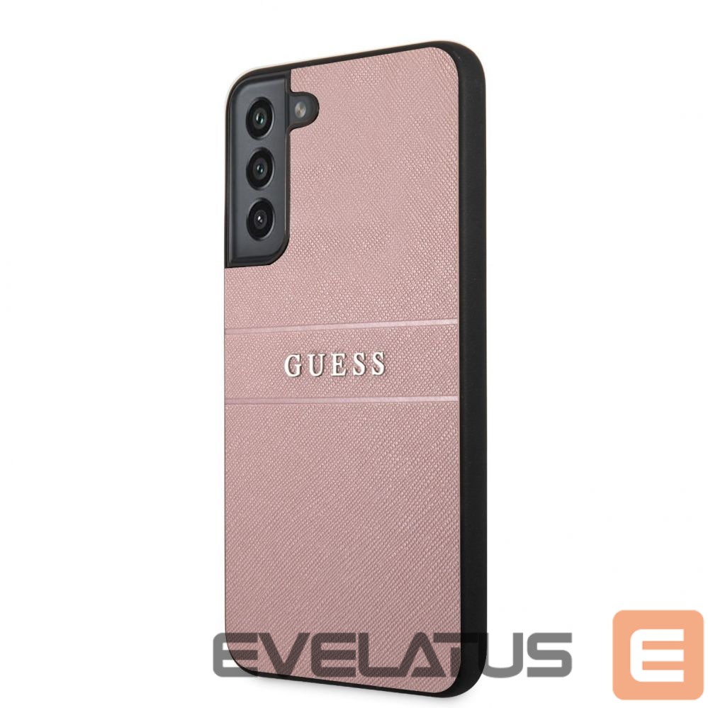 Back panel cover Guess Samsung Samsung S22 Plus PU Leather Saffiano Case Pink