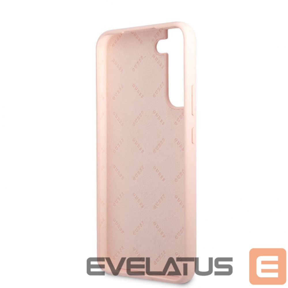 Back panel cover Guess - Samsung S22 Plus Silicone Metal Logo Case Pink
