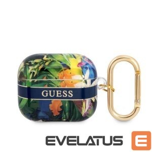 Headphone case Guess Apple Airpods 3 TPU Flower Print Case Blue