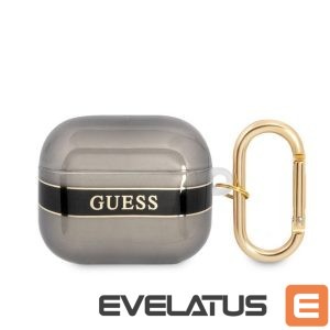 Headphone case Guess Apple Airpods 3 TPU Printed Stripe Case Black