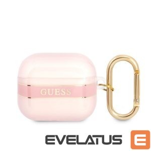 Headphone case Guess Apple Airpods 3 TPU Printed Stripe Case Pink