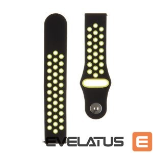 Strap Tactical  20mm Double Silicone Watch Band Black Yellow