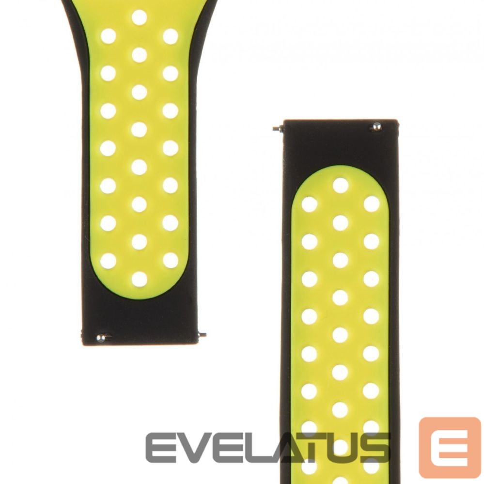 Strap Tactical 20mm Double Silicone Watch Band Black Yellow