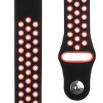 Strap Tactical  20mm Double Silicone Watch Band Black Red
