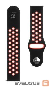Strap Tactical  20mm Double Silicone Watch Band Black Red