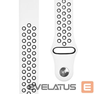Strap Tactical  20mm Double Silicone Watch Band White Black