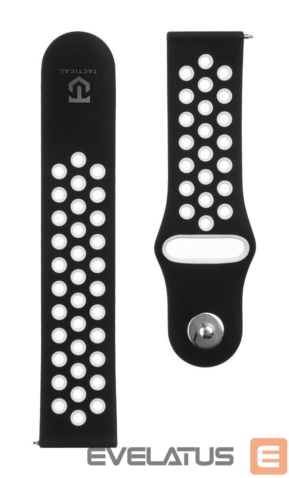 Strap Tactical 22mm Double Silicone Watch Strap and Watch Band Black White