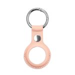 Smart tag accessories iLike  AirTag PU Leather Key Ring Keychain Case Pink