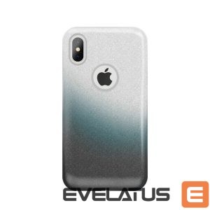 Back panel cover iLike Apple iPhone X / iPhone XS Gradient Glitter 3in1 case Smoked