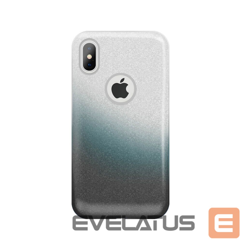 Back panel cover iLike Apple iPhone X / iPhone XS Gradient Glitter 3in1 case Smoked