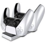 Controller CP  PS5 DualSense Dual Slot Charger Dock Stand for Play Station 5 Controllers with USB-C Black