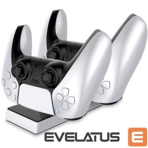 Controller CP  PS5 DualSense Dual Slot Charger Dock Stand for Play Station 5 Controllers with USB-C Black