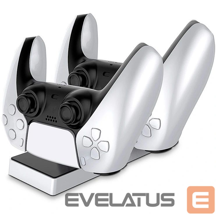 Controller CP PS5 DualSense Dual Slot Charger Dock Stand for Play Station 5 Controllers with USB-C Black