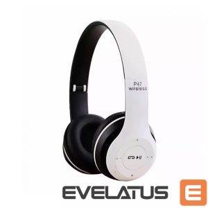 Wireless headphones iWear  BITS Noise Cancell Foldable Bluetooth 5.0 Wireless Headset FM Radio / MP3 Mico SD and Phone White
