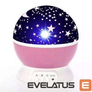 LED bulb Elight  L1 2in1 Star Sky projector and Night lamp with 4x AAA / USB Cable 220V Power Pink