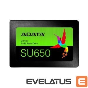 Hard drive SSD ADATA  SSD||SU650|256GB|SATA 3.0|3D NAND|Write speed 450 MBytes/sec|Read speed 520 MBytes/sec|2,5"|TBW 140 TB|MTBF 2000000 hours|ASU650SS-256GT-R 