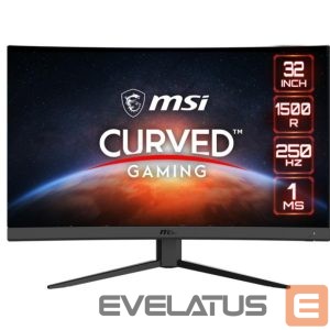 Monitor MSI  LCD Monitor||G32C4X|31.5"|Gaming/Curved|Panel VA|1920x1080|16:9|250Hz|Matte|1 ms|Tilt|Colour Black|G32C4X 