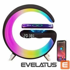 Wireless charger Elight  G1 15W Wireless charger Desk Alarm Clock Atmosphere Night Lamp with Bluetooth Speker Black