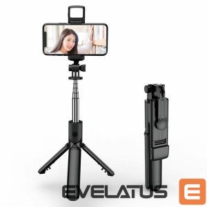 Selfie stick Elight  S3L 3in1 Led Light Selfie stick & Video WEB call Tripod stand till 68cm & Shutter Button Black