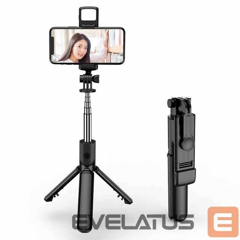 Selfie stick Elight S3L 3in1 Led Light Selfie stick & Video WEB call Tripod stand till 68cm & Shutter Button Black