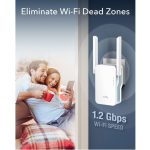 Routers Cudy  RE1200 MeshFlex AC1200 WiFi Mesh Repeater Dual Band AP Mode WPS Signal Light Cudy App White 