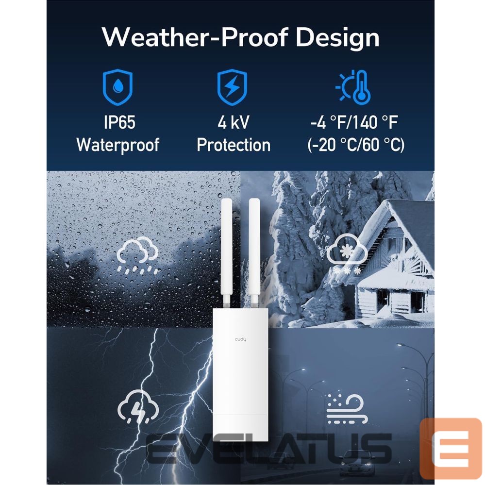 Routers Cudy LT700 Outdoor Mesh AC1200 4G LTE Cat6 Gigabit Router IP65 PoE Dual Band VPN Mesh White