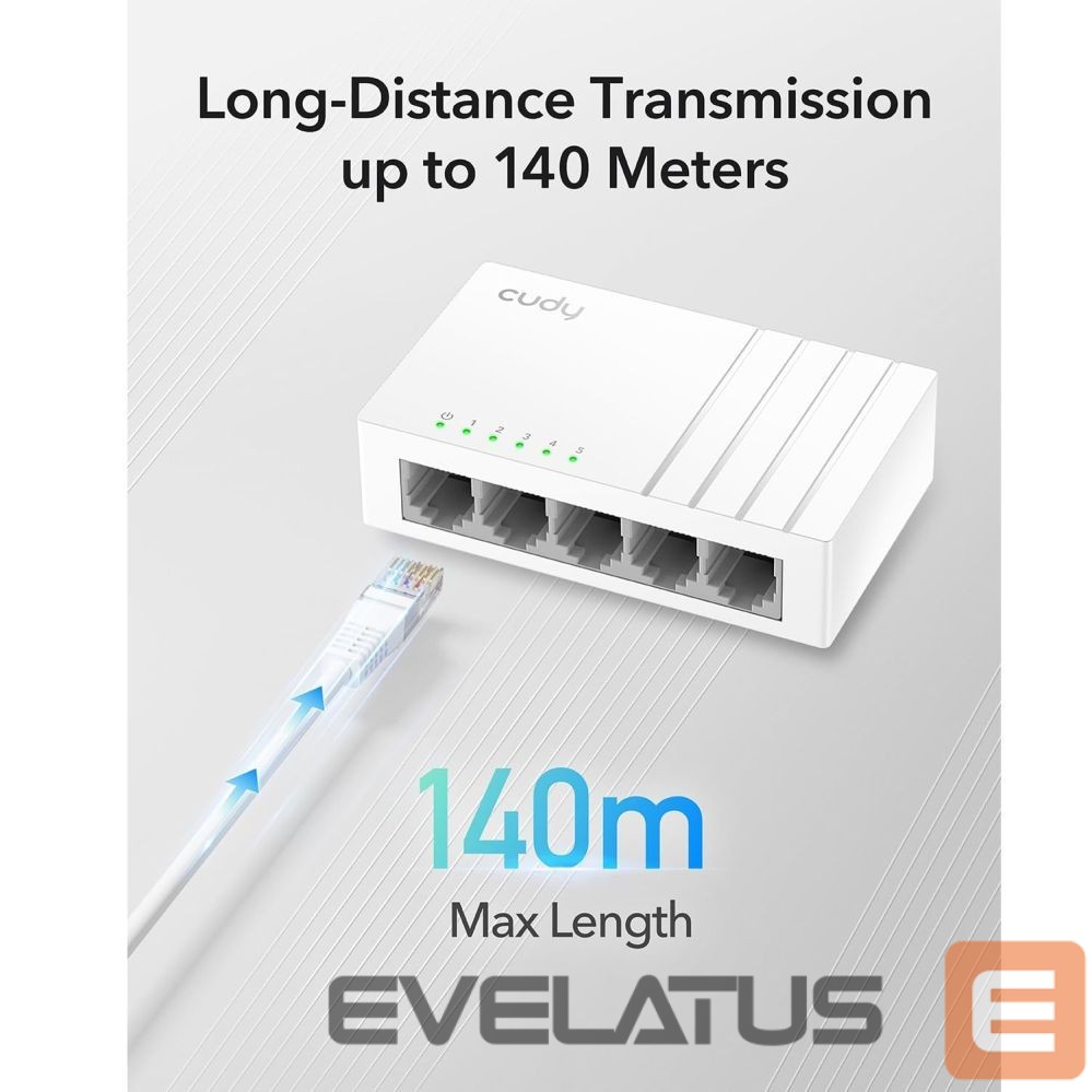 Routers Cudy GS105U NetSwitch 5-Port Gigabit Switch USB-C Power IGMP QoS Loop Prevention Black