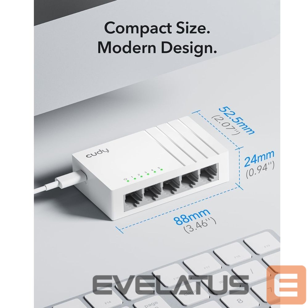Routers Cudy GS105U NetSwitch 5-Port Gigabit Switch USB-C Power IGMP QoS Loop Prevention Black