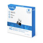 Routers Cudy  WU650 AirNano AC650 Dual Band WiFi USB Adapter Nano Size USB 2.0 Plug and Play Black 