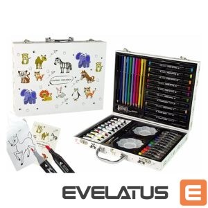 Toys iLike  Stationery Art Set for Kids 68pcs Markers Crayons Pencils and Accessories Multicolor 